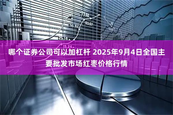 哪个证券公司可以加杠杆 2025年9月4日全国主要批发市场红枣价格行情