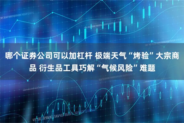 哪个证券公司可以加杠杆 极端天气“烤验”大宗商品 衍生品工具巧解“气候风险”难题